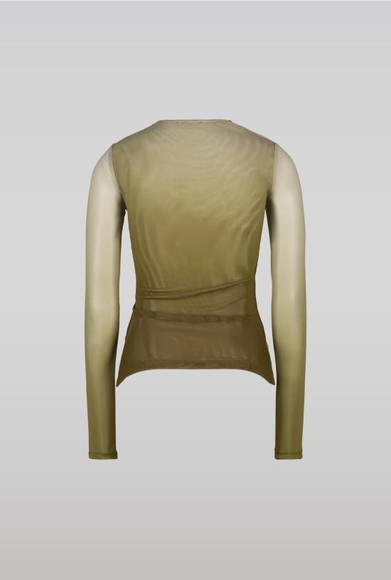  샘디 블라우스 사엠디 알라 메쉬 탑 그린 - SAEMDI