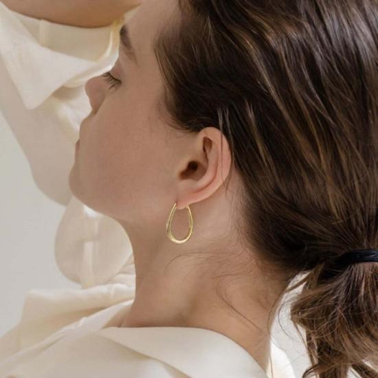  Ille Lan 이어링 일레 란 섬세한 골드 드롭 후프 귀걸이 - OTHER BRANDS
