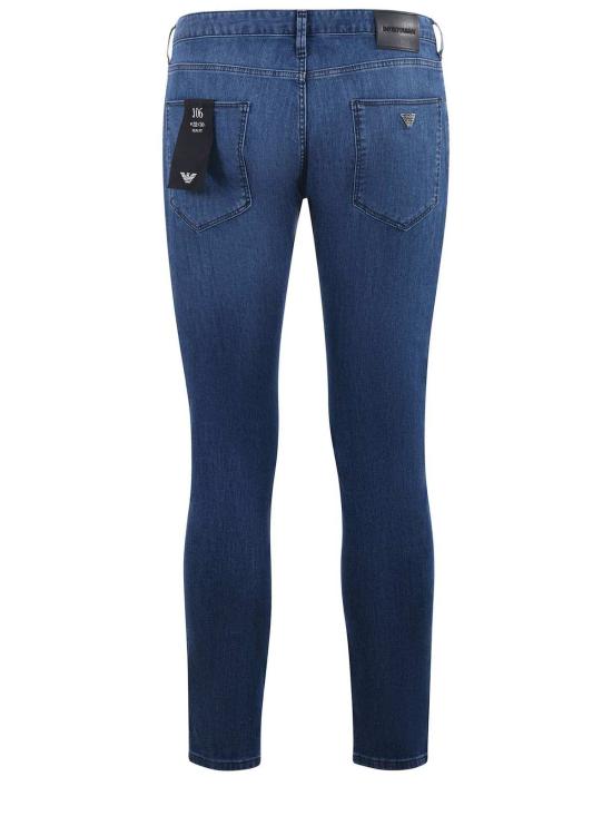  엠포리오 아르마니 데님 팬츠 로고 플레이트 슬림핏 데님 진 - EMPORIO ARMANI