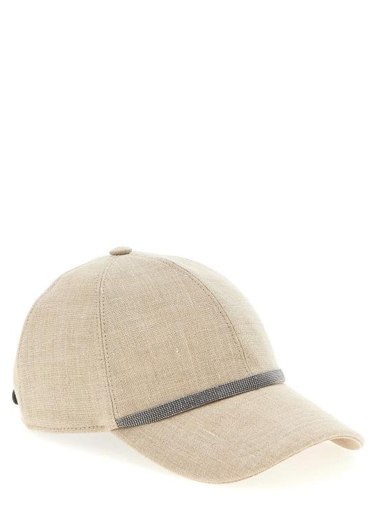  브루넬로 쿠치넬리 모자 Brunello Cucinelli 샤이니 밴드 캡 베이지 - BRUNELLO CUCINELLI
