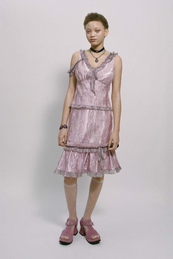  안나 수이 블라우스 크러시드 새틴 보우 탑 - ANNA SUI