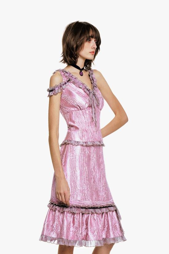  안나 수이 블라우스 크러시드 새틴 보우 탑 - ANNA SUI