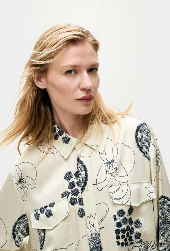  실크 런드리 블라우스 보이프렌드 셔츠 피보나치 오프 화이트 - SILK LAUNDRY