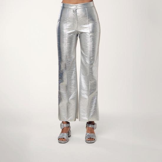  마누슈 스트레이트 팬츠 마누쉬 비닐 팬츠 실버 - MANOUSH