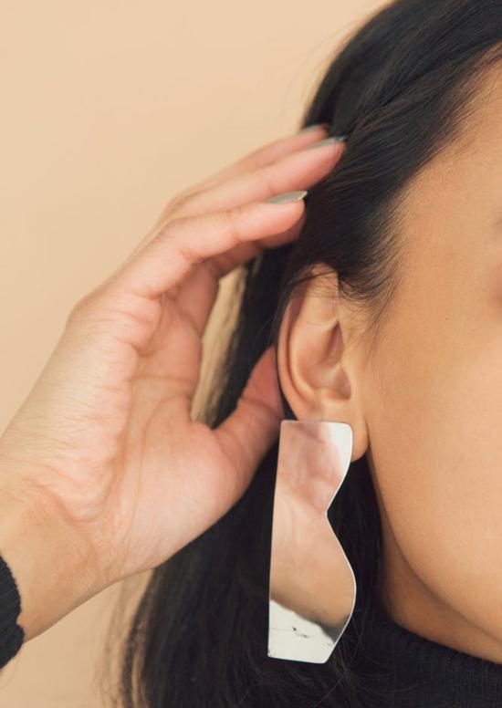  줄리 테브노 이어링 Julie ThÉvenot Contre Forme 시리즈 #4 귀걸이 스털링 실버 - JULIE THEVENOT