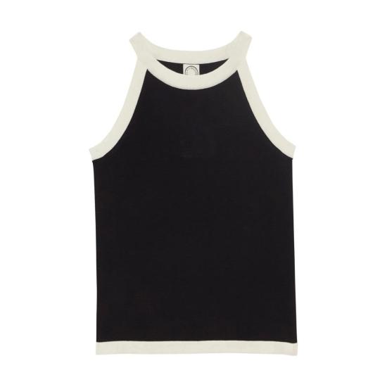  이네스 드 라 프레상쥬 민소매 티셔츠 Ines De La Fressange Alvaro 탑 네이비 - INES DE LA FRESSANGE