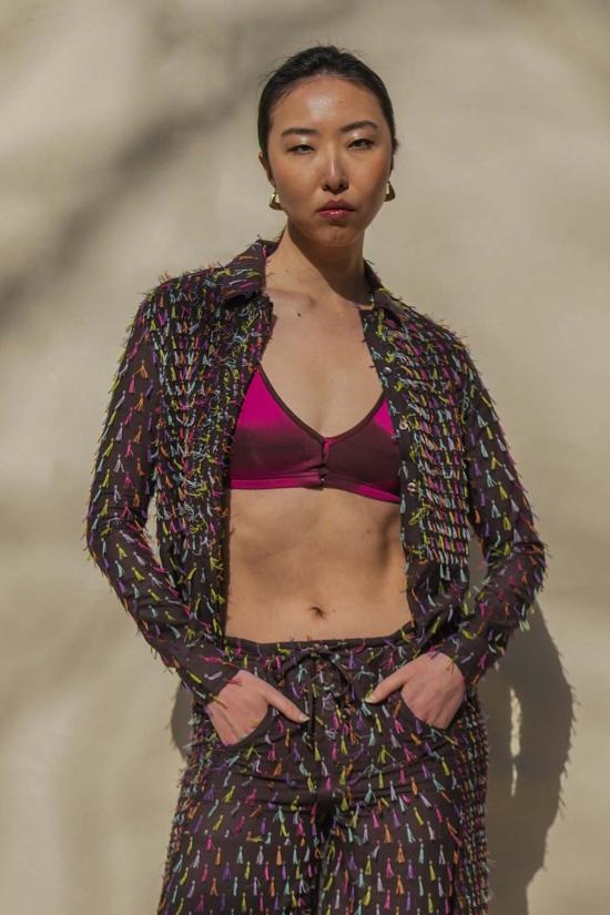  아바카시 블라우스 신축성 사리 - ABACAXI