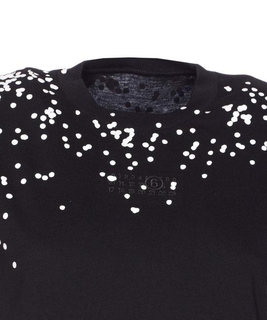  MM6 메종마르지엘라 반팔 티셔츠 Mm6 메종 마르지엘라 로고 티셔츠 블랙 - MM6 MAISON MARGIELA