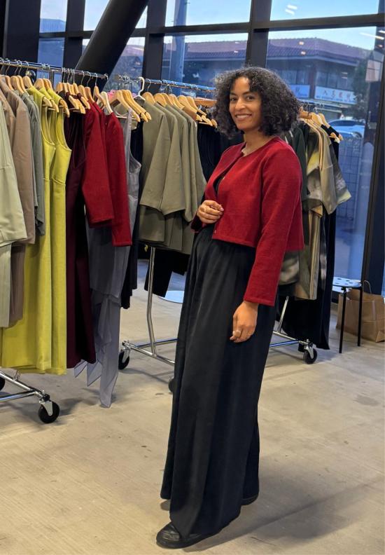  KAAREM 가디건 Kaarem Scales Ls 슬리브 크롭 카디건 레드 참깨 - OTHER BRANDS