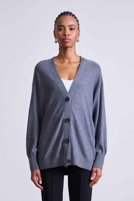  어피스 어파트 가디건 Apiece Apart Drippy Tissue Cardigan Gray - APIECE APART