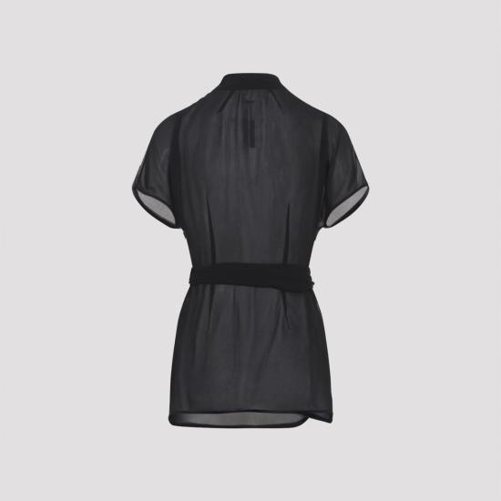  릭 오웬스 블라우스 랩 SS 탑 블랙 - RICK OWENS