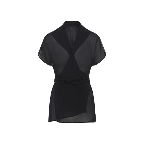  릭 오웬스 블라우스 랩 SS 탑 블랙 - RICK OWENS