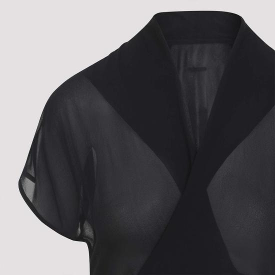  릭 오웬스 블라우스 랩 SS 탑 블랙 - RICK OWENS