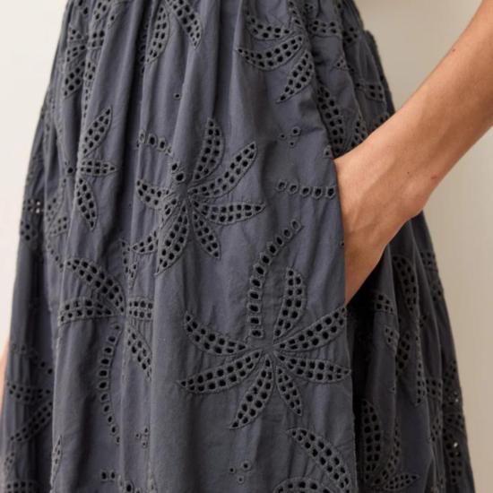  마린 레이어 롱 원피스 로제트 아일렛 드레스 인디고 - MARINE LAYER