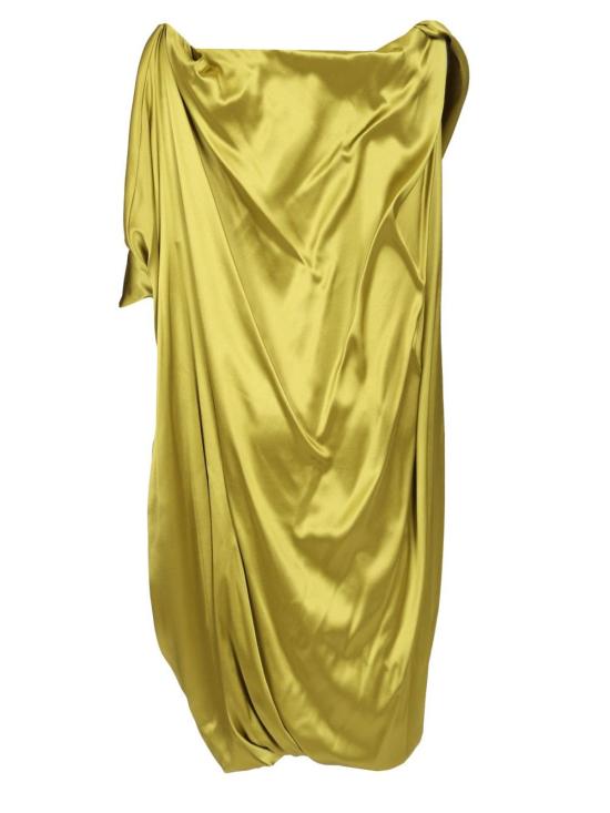  드리스 반 노튼 숏 원피스 드리스 반 노텐 드레이프 드레스 그린 - DRIES VAN NOTEN