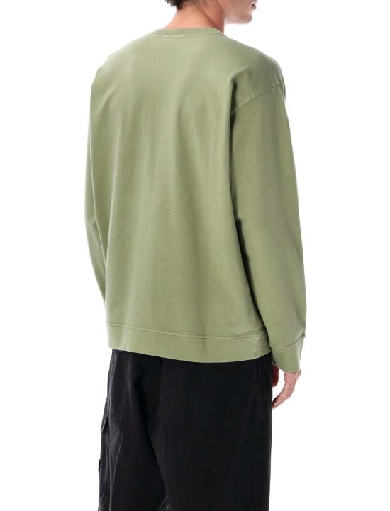  스톤 아일랜드 긴팔 티셔츠 헤비 코튼 크루넥 스웨트셔츠 세이지 - STONE ISLAND