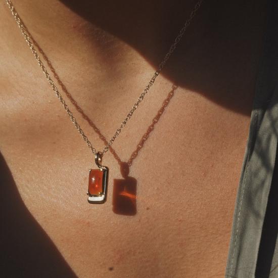  린지 루이스 목걸이/팬던트 포스터 목걸이 골드/브라운 - LINDSAY LEWIS