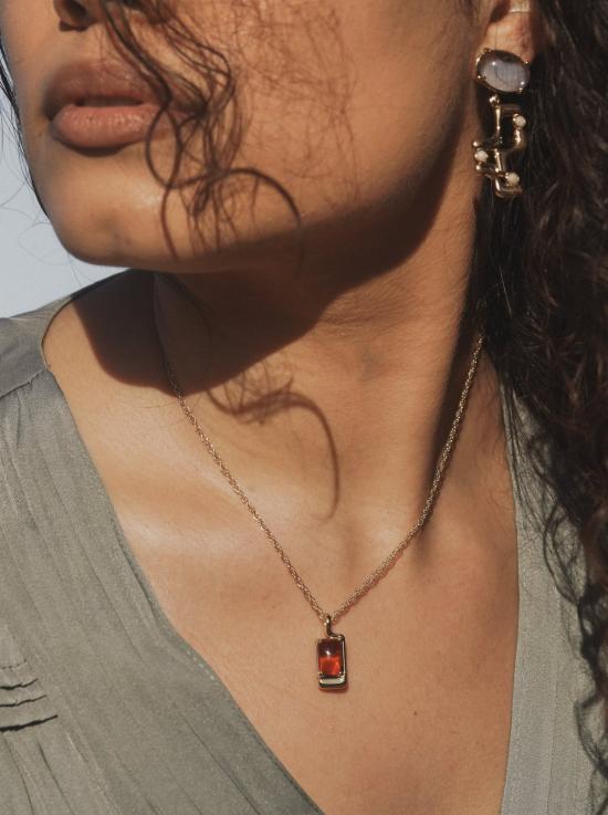  린지 루이스 목걸이/팬던트 포스터 목걸이 골드/브라운