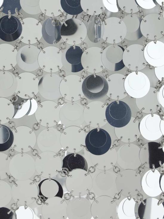  파코라반 숏 스커트 라반 미니 스커트, 원형 미러 효과 디스크 실버 - PACO RABANNE