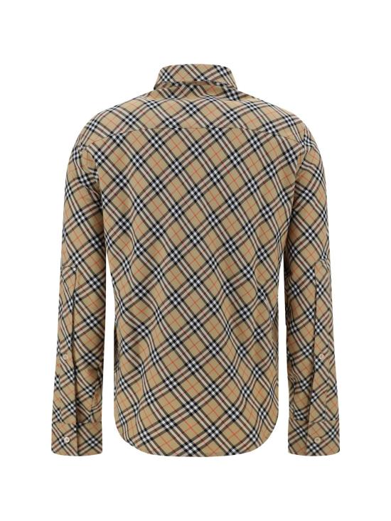  버버리 셔츠 셔츠 샌드 입 체크 - BURBERRY