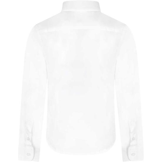  [키즈] 엠포리오 아르마니 셔츠 아이코닉 이글 셔츠 (화이트) 키즈용 - EMPORIO ARMANI