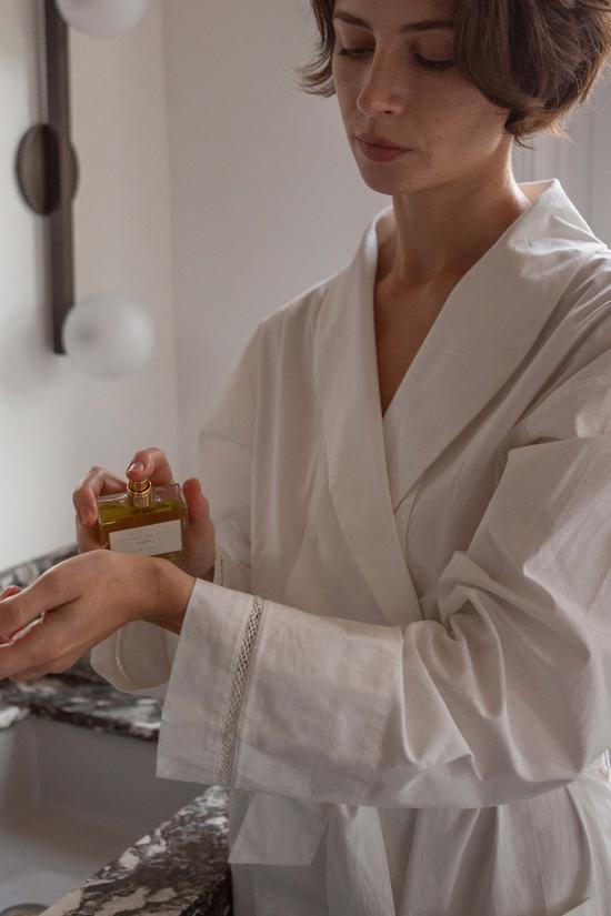  Erica Tanov 라운지 웨어 Emanuel 코튼 퍼케일 로브 화이트 - OTHER BRANDS