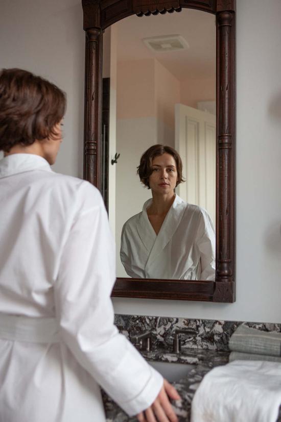  Erica Tanov 라운지 웨어 Emanuel 코튼 퍼케일 로브 화이트 - OTHER BRANDS