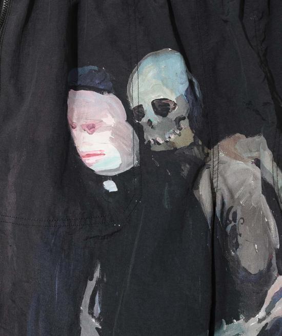  언더커버 숏팬츠 헬렌 베르호벤 아트 프린트 나일론 쇼츠 블랙 - UNDERCOVER