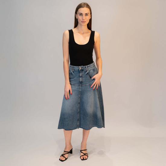  텔라 미디 스커트 아바 스커트 라이트 블루