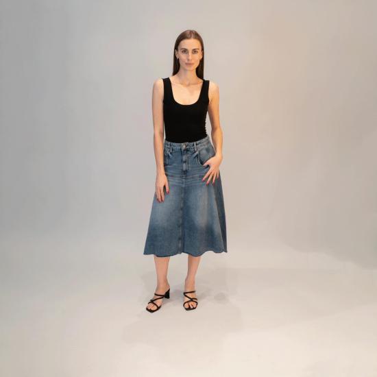  텔라 미디 스커트 아바 스커트 라이트 블루 - TELA