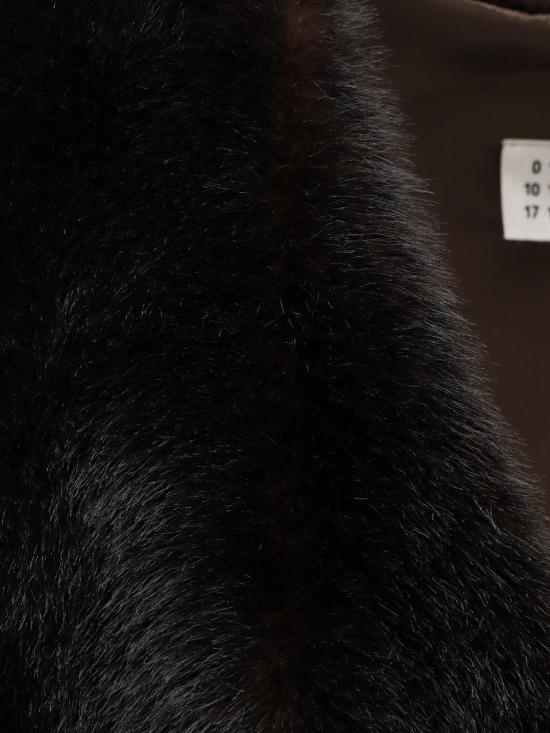  MM6 메종마르지엘라 숏 원피스 Mm6 메종 마르지엘라 페이크 시어링 숏 드레스 브라운 - MM6 MAISON MARGIELA