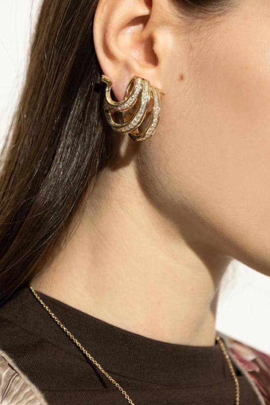  살바토레 페라가모 이어링 페라가모 반짝이는 크리스탈 클립형 귀걸이 - SALVATORE FERRAGAMO