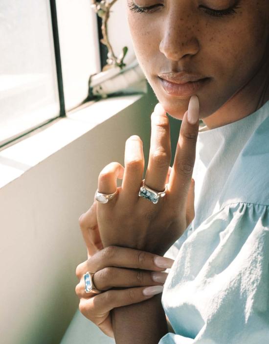  클레드 반지 하트 드롭 링 실버/골드 - CLED