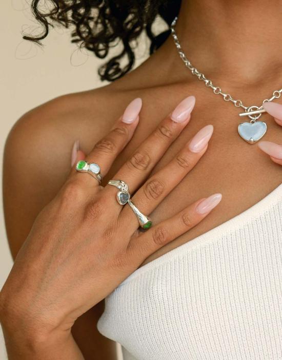  클레드 반지 하트 드롭 링 실버/골드