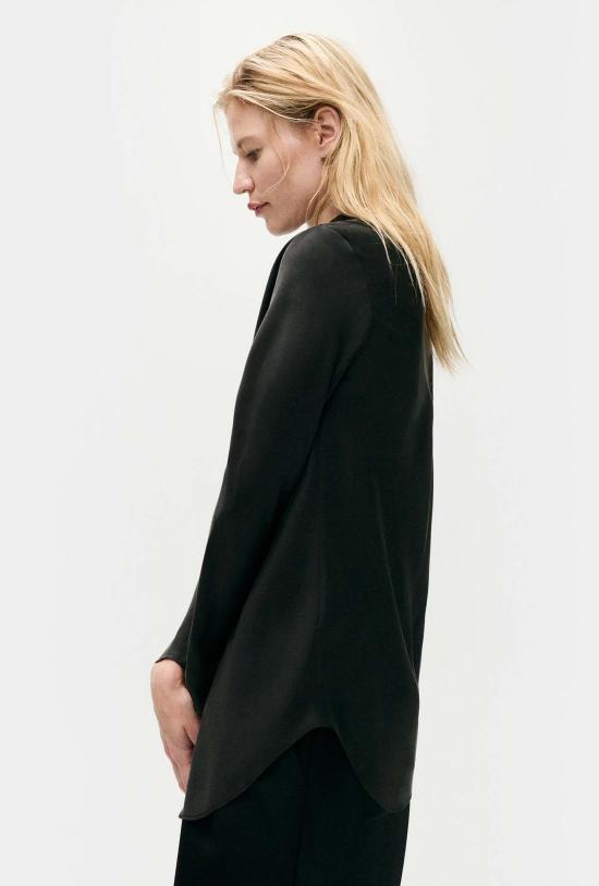  실크 런드리 블라우스 실크 세탁 바이어스컷 셔츠 블랙 - SILK LAUNDRY