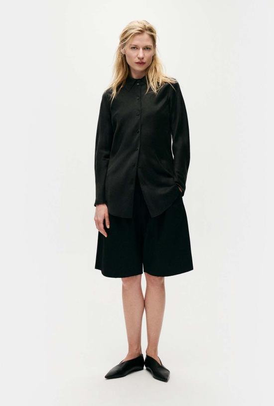  실크 런드리 블라우스 실크 세탁 바이어스컷 셔츠 블랙 - SILK LAUNDRY