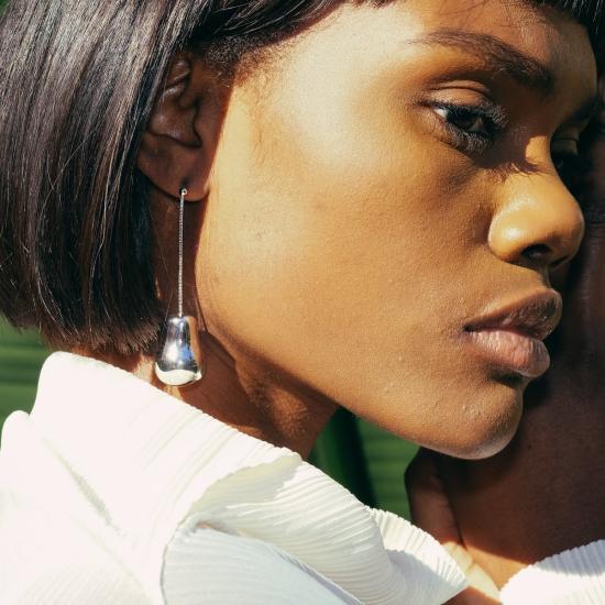  밍유왕 이어링 밍위왕 배 모양 귀걸이 (은색) - MING YU WANG