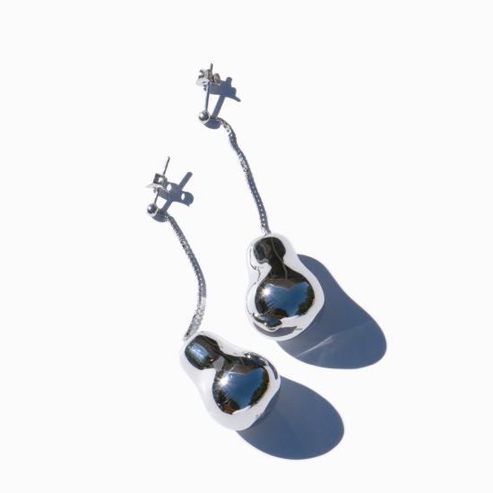  밍유왕 이어링 밍위왕 배 모양 귀걸이 (은색) - MING YU WANG