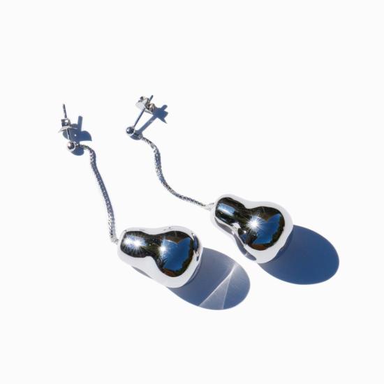  밍유왕 이어링 밍위왕 배 모양 귀걸이 (은색) - MING YU WANG