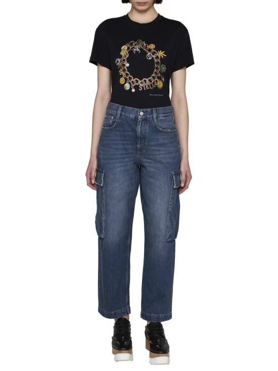  스텔라 맥카트니 데님 팬츠 스텔라 매카트니 카고 진 다크 블루 - STELLA MCCARTNEY