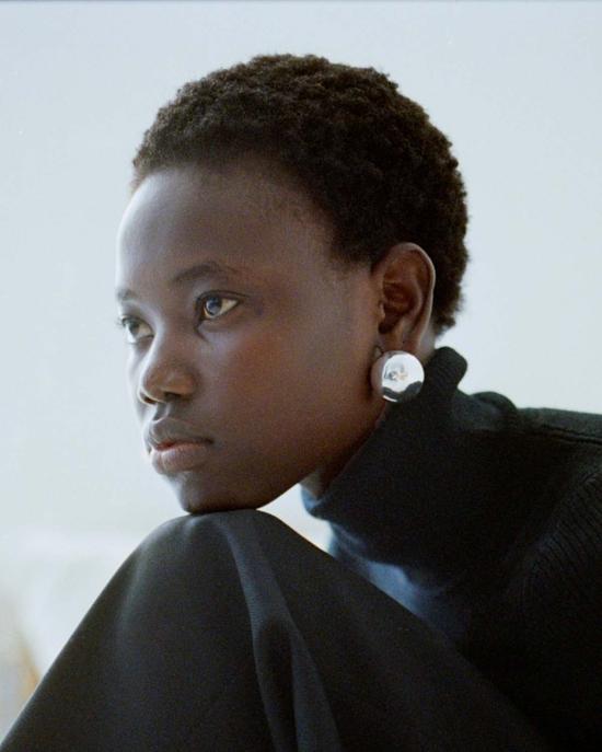  아니카 이네즈 이어링 대형 반구형 귀걸이