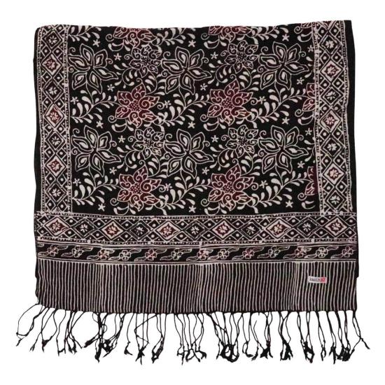  Kasih Coop 머플러/스카프 핸드 염색 바틱 스카프 블랙 레드 - OTHER BRANDS