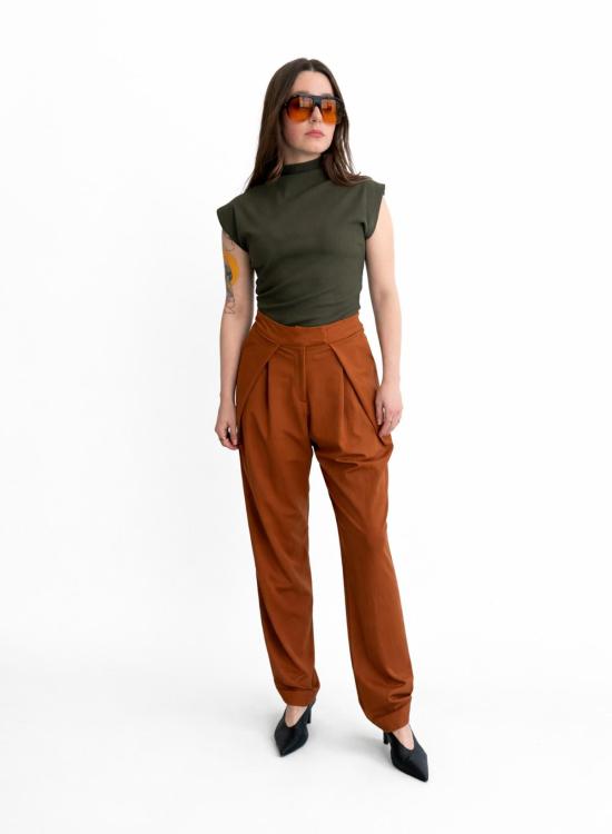  메그 블라우스 슬리브리스 스키니 탑 올리브