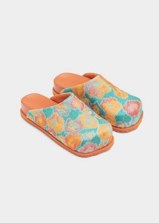  유메유메 뮬/슬리퍼 트럭 슬라이드 플라워 자카드