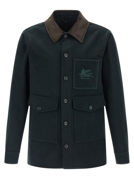  에트로 자켓 Etro Pegaso 자수 재킷 그린