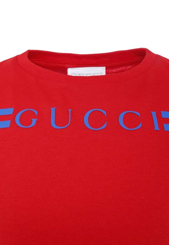  [키즈] 구찌 트레이닝 상의 아동용  로고 티셔츠 (빨간색) - GUCCI
