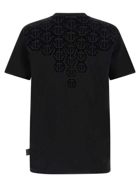  필립 플레인 반팔 티셔츠 모노그램 티셔츠 블랙 - PHILIPP PLEIN