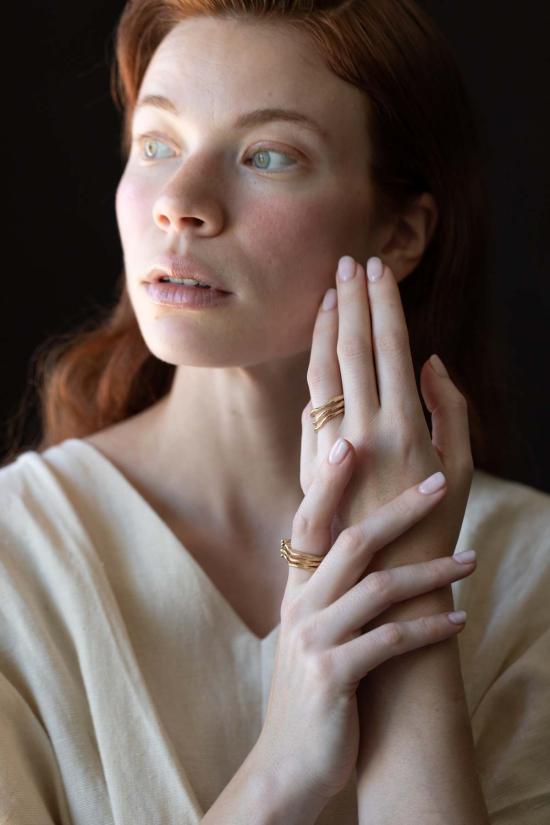  시리 한스도터 반지 Siri Hansdotter Einar 스태킹 링 골드 - SIRI HANSDOTTER