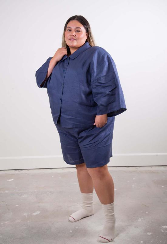  Sønderhaus 라운지 웨어 리넨 세트 네이비 - OTHER BRANDS