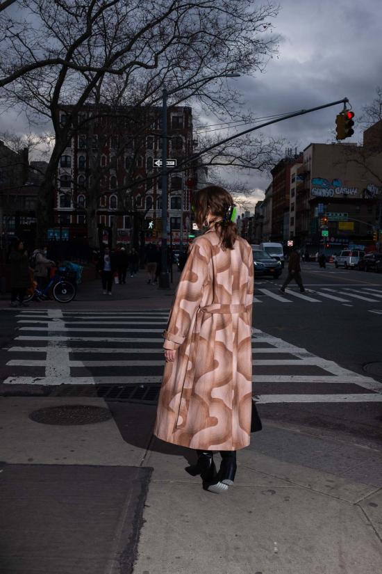  언타이틀드 인 모션 트렌치 코트 무제 In Motion Nymoni Coat Asymptote Brown - UNTITLED IN MOTION